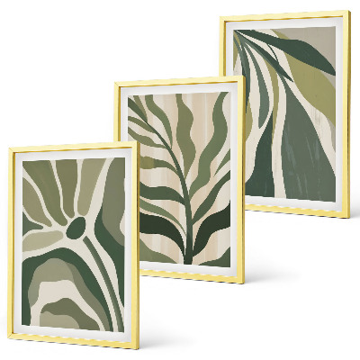 Cadre photo mural Illustrations de feuilles vertes peintes