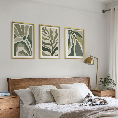 Cadre photo mural Illustrations de feuilles vertes peintes