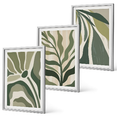 Cadre photo mural Illustrations de feuilles vertes peintes