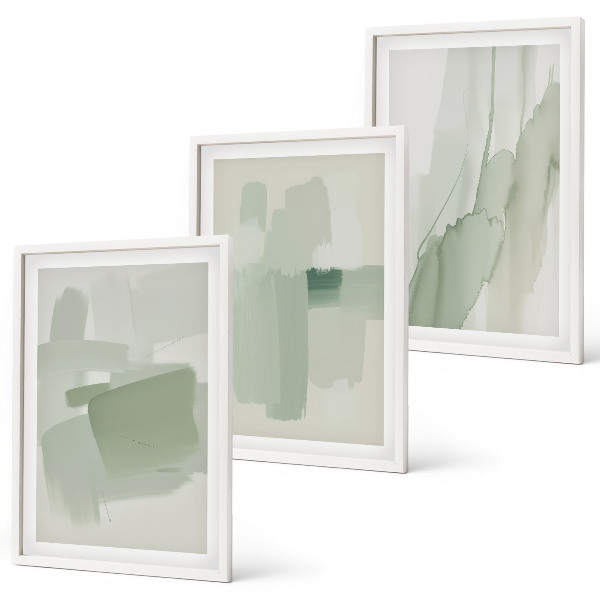 Lot de 3 tableaux pour salon Motifs abstraits à l'aquarelle