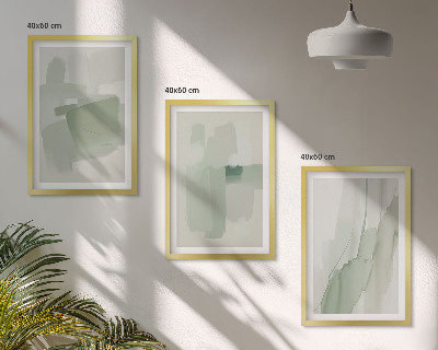 Lot de 3 tableaux pour salon Motifs abstraits à l'aquarelle