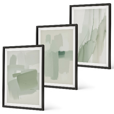 Lot de 3 tableaux pour salon Motifs abstraits à l'aquarelle