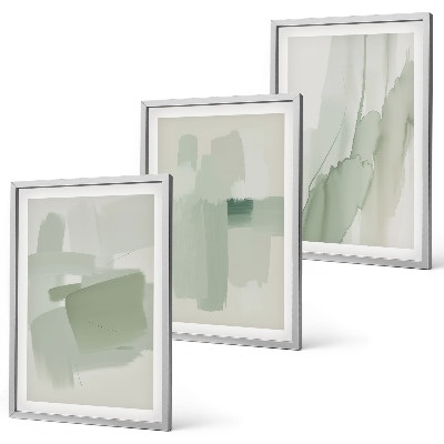 Lot de 3 tableaux pour salon Motifs abstraits à l'aquarelle