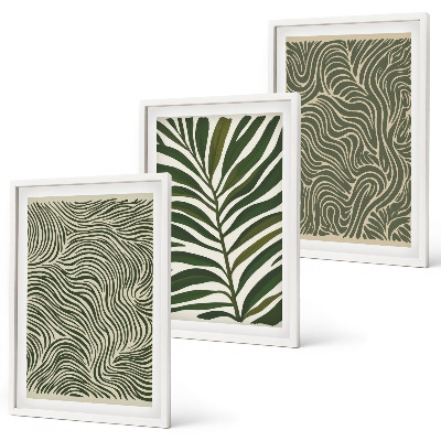 Cadre photo mural Motifs de feuilles aux formes ondulées