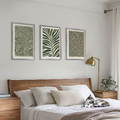 Cadre photo mural Motifs de feuilles aux formes ondulées