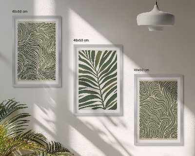 Cadre photo mural Motifs de feuilles aux formes ondulées