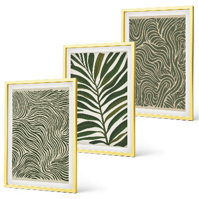 Cadre photo mural Motifs de feuilles aux formes ondulées