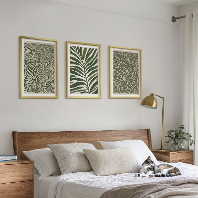 Cadre photo mural Motifs de feuilles aux formes ondulées
