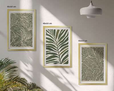 Cadre photo mural Motifs de feuilles aux formes ondulées