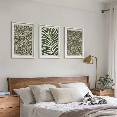 Cadre photo mural Motifs de feuilles aux formes ondulées