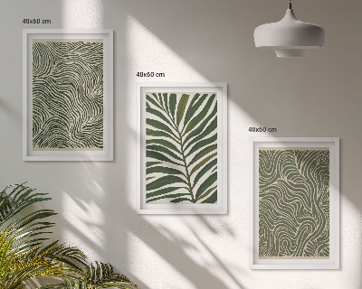 Cadre photo mural Motifs de feuilles aux formes ondulées