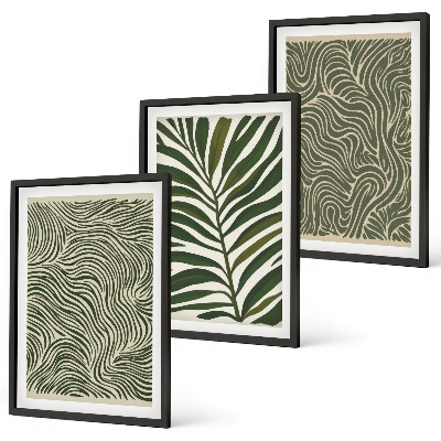 Cadre photo mural Motifs de feuilles aux formes ondulées