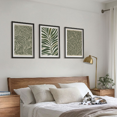 Cadre photo mural Motifs de feuilles aux formes ondulées