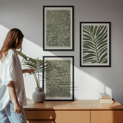Cadre photo mural Motifs de feuilles aux formes ondulées