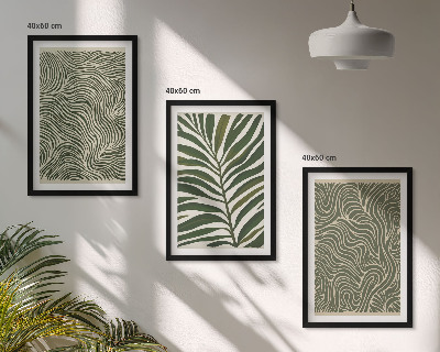 Cadre photo mural Motifs de feuilles aux formes ondulées