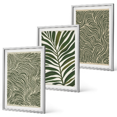Cadre photo mural Motifs de feuilles aux formes ondulées