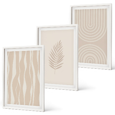 Cadre photo mural Motifs végétaux beiges
