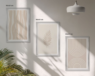 Cadre photo mural Motifs végétaux beiges