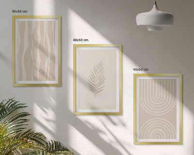 Cadre photo mural Motifs végétaux beiges