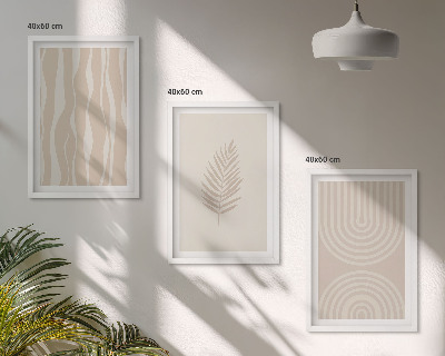 Cadre photo mural Motifs végétaux beiges