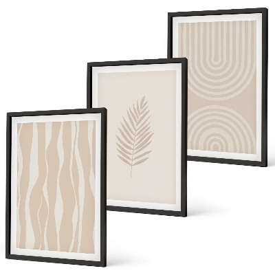 Cadre photo mural Motifs végétaux beiges