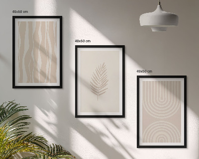 Cadre photo mural Motifs végétaux beiges