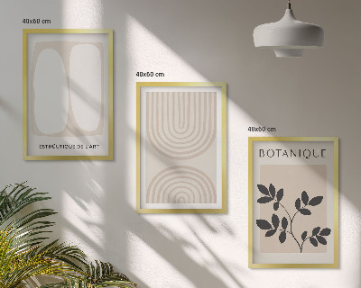 Lot de 3 tableaux pour salon Affiches bohèmes délicates sur les plantes