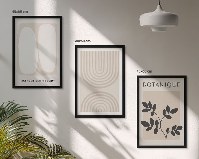 Lot de 3 tableaux pour salon Affiches bohèmes délicates sur les plantes