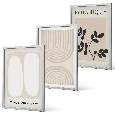 Lot de 3 tableaux pour salon affiches bohèmes sur le thème des plantes