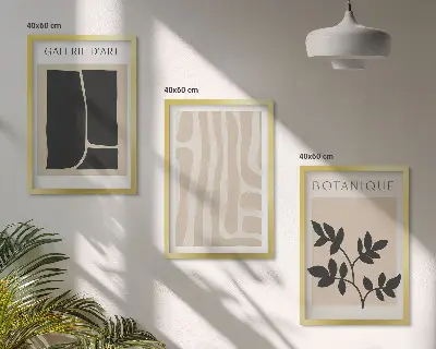 Cadre photo mural motifs de formes végétales abstraites
