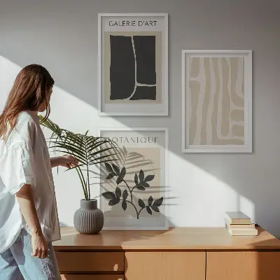 Cadre photo mural motifs de formes végétales abstraites