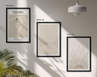 Lot de 3 tableaux pour salon Affiches abstraites bohèmes pastel