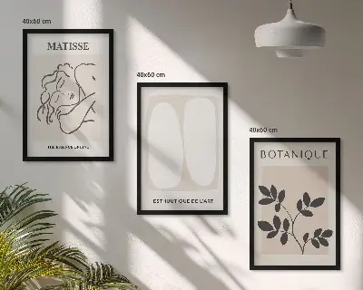 Cadre photo mural représentant des peintures végétales élégantes de Matisse
