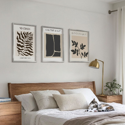 Lot de 3 tableaux pour salon Affiches minimalistes de plantes