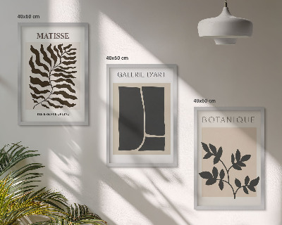 Lot de 3 tableaux pour salon Affiches minimalistes de plantes