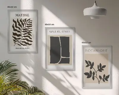 Lot de 3 affiches minimalistes de plantes tableaux pour salon
