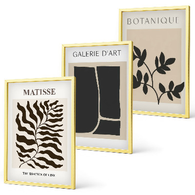 Lot de 3 tableaux pour salon Affiches minimalistes de plantes