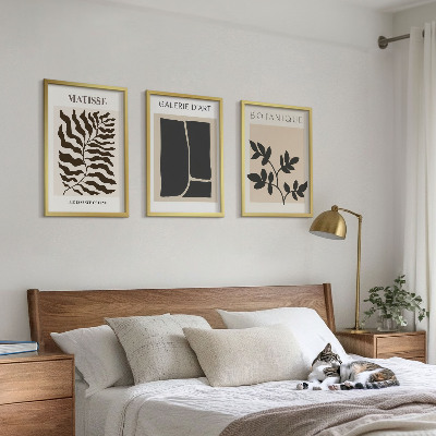 Lot de 3 tableaux pour salon Affiches minimalistes de plantes