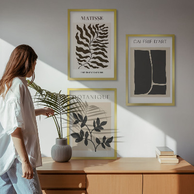 Lot de 3 tableaux pour salon Affiches minimalistes de plantes