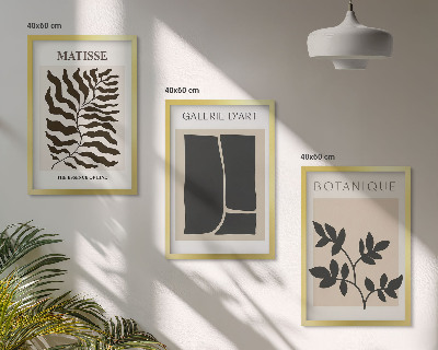 Lot de 3 tableaux pour salon Affiches minimalistes de plantes