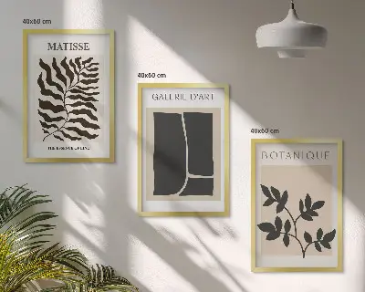 Lot de 3 affiches minimalistes de plantes tableaux pour salon