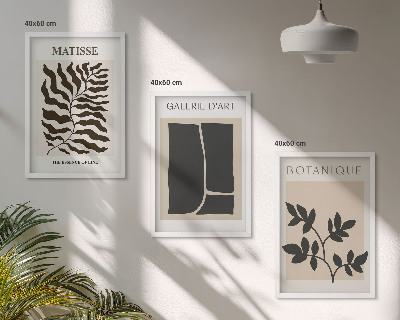 Lot de 3 tableaux pour salon Affiches minimalistes de plantes