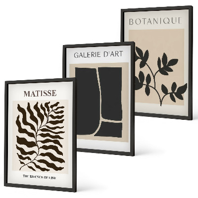 Lot de 3 tableaux pour salon Affiches minimalistes de plantes