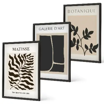 Lot de 3 affiches minimalistes de plantes tableaux pour salon