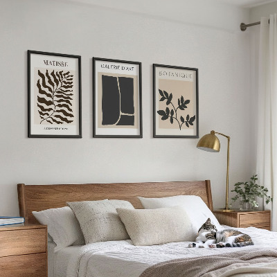 Lot de 3 tableaux pour salon Affiches minimalistes de plantes