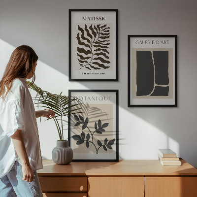 Lot de 3 tableaux pour salon Affiches minimalistes de plantes