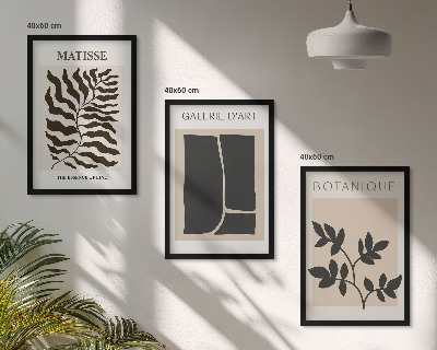 Lot de 3 tableaux pour salon Affiches minimalistes de plantes
