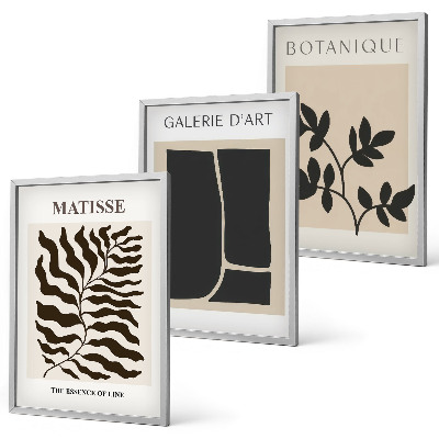 Lot de 3 tableaux pour salon Affiches minimalistes de plantes