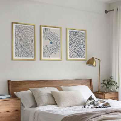 Cadre photo mural Lignes abstraites, vagues, formes