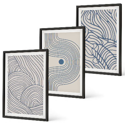 Cadre photo mural Lignes abstraites, vagues, formes